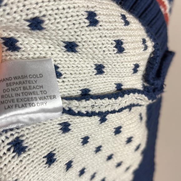 Modcloth Fair Isle Long Line Open Front Cardigan Sweater Blue Boho Western Sm - Picture 9 of 11